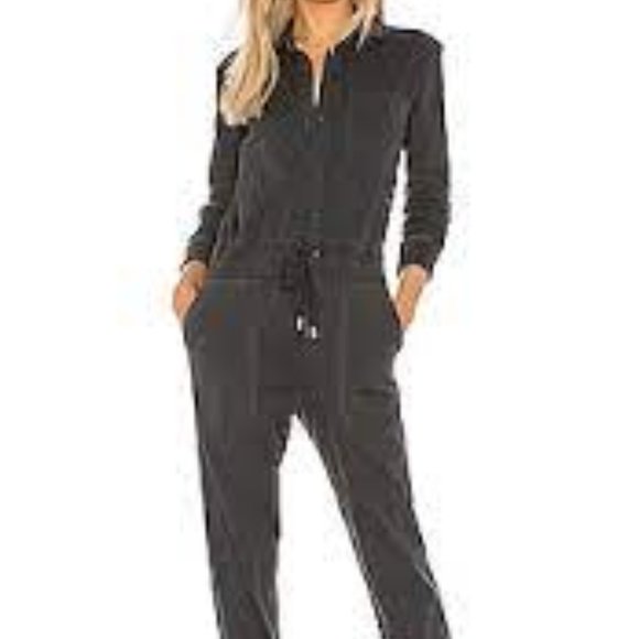 James Perse Pants & Jumpsuits James Perse Mixed Media Jumpsuit Size 2 In French Navy Boiler